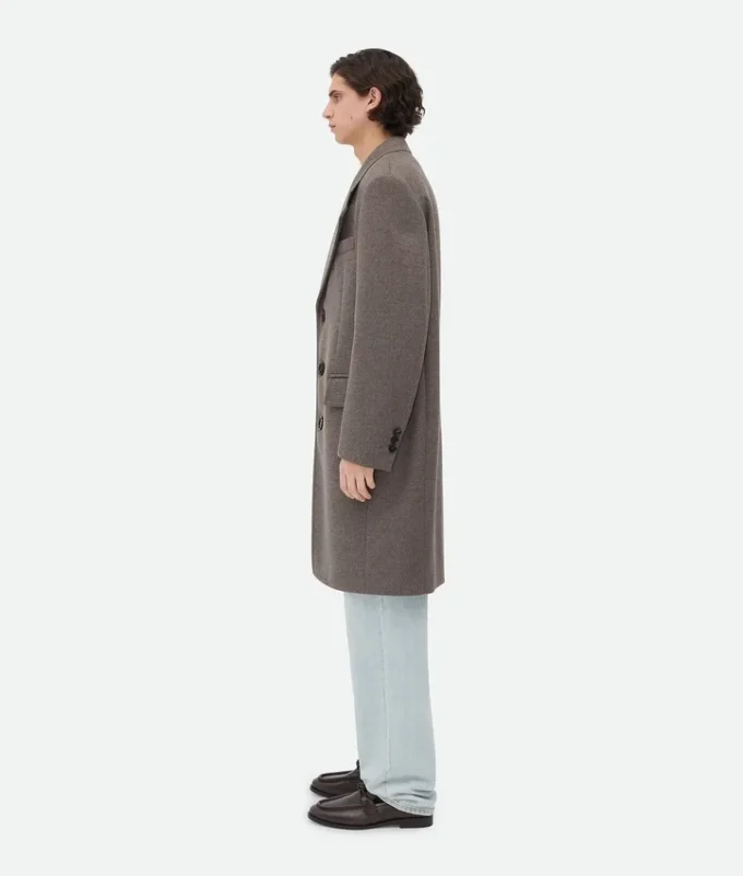 Manteau double en laine et cachemire