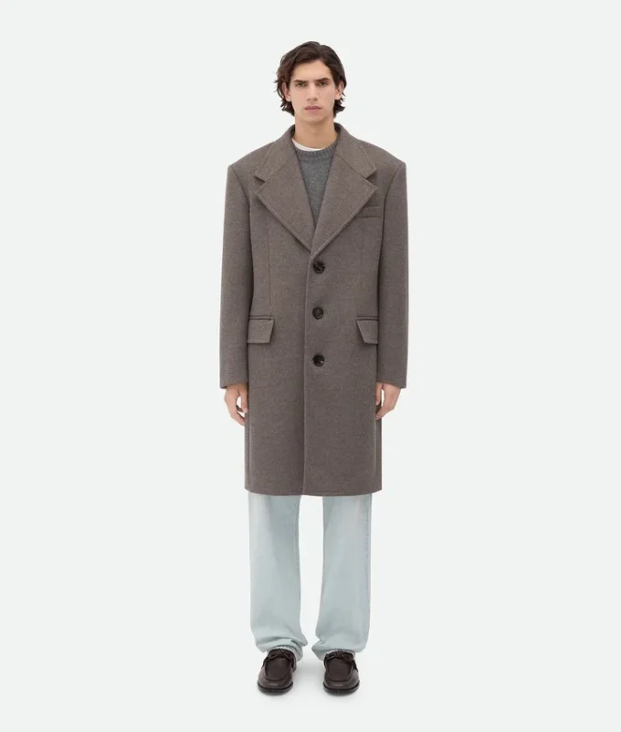 Manteau double en laine et cachemire