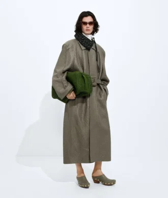 Manteau en cuir Intrecciato