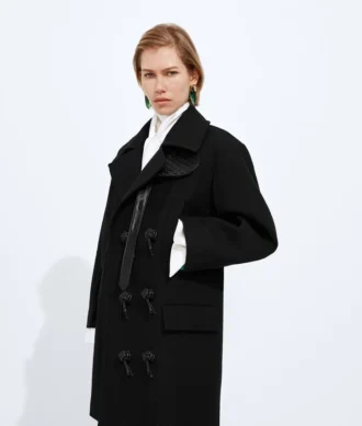 Manteau en gabardine de laine et mohair