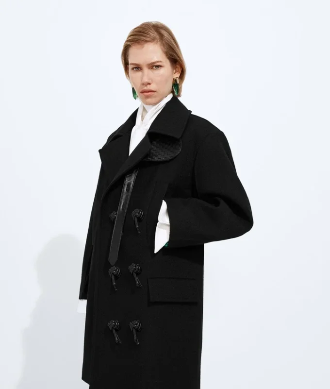 Manteau en gabardine de laine et mohair