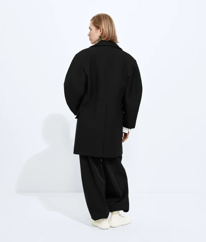 Manteau en gabardine de laine et mohair