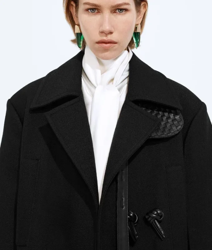 Manteau en gabardine de laine et mohair