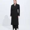 Manteau en laine et mohair à fente