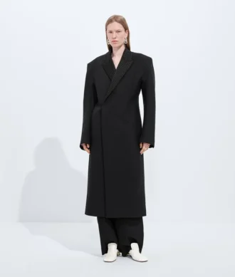Manteau en laine et mohair à fente