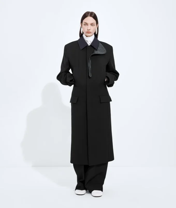 Manteau en laine et mohair à fente