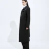Manteau en laine et mohair à fente