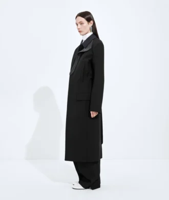 Manteau en laine et mohair à fente