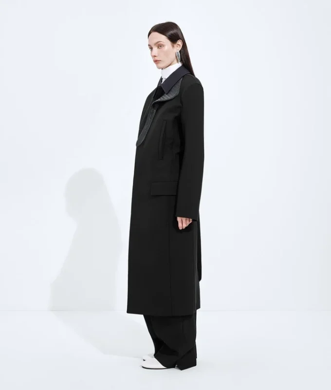 Manteau en laine et mohair à fente