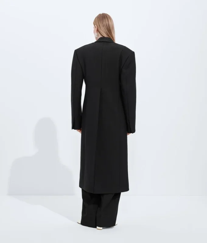 Manteau en laine et mohair à fente