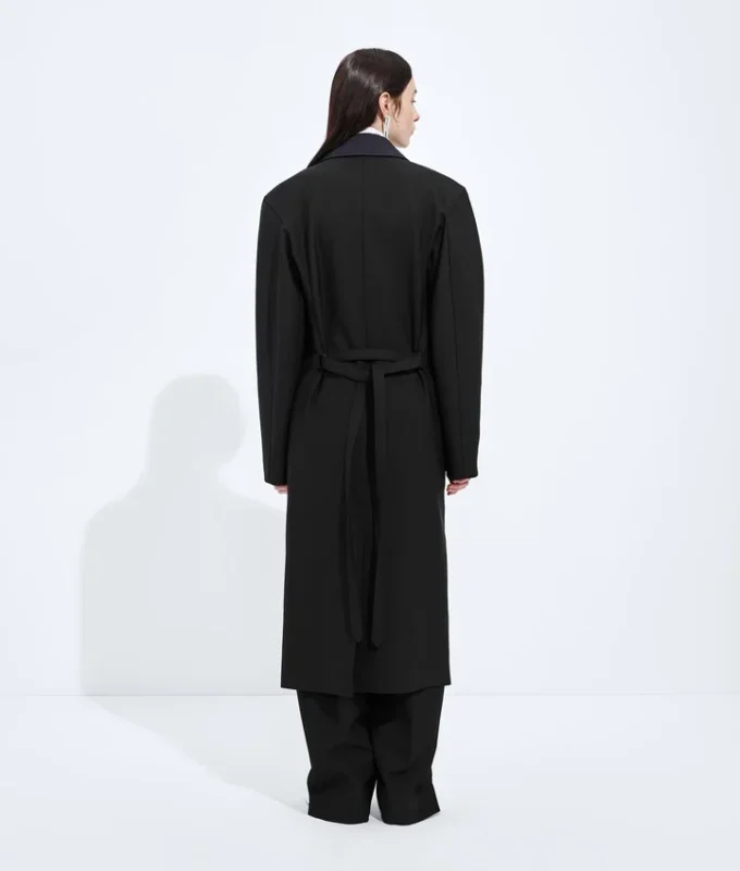 Manteau en laine et mohair à fente