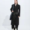Manteau en laine et mohair à fente