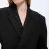 Manteau en laine et mohair à fente
