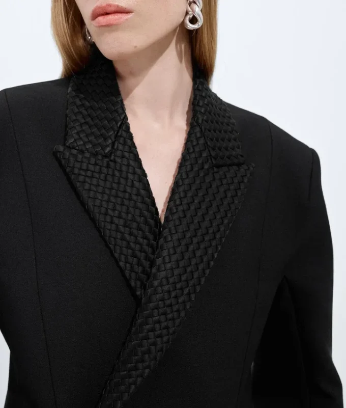 Manteau en laine et mohair à fente