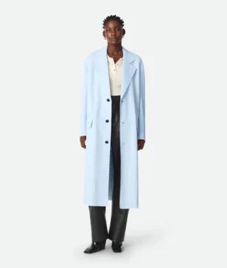 Manteau en twill de viscose et de soie