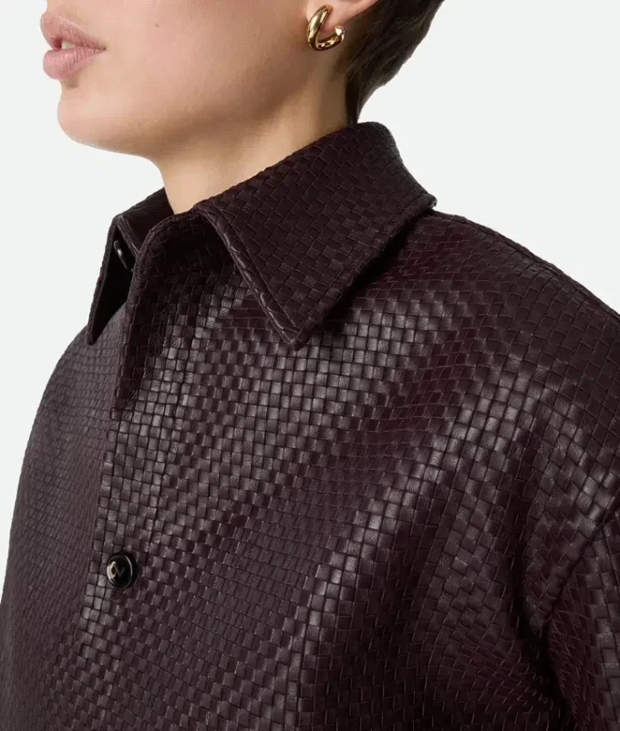 Mini-chemise en cuir Intrecciato Mini-chemise en cuir Intrecciato