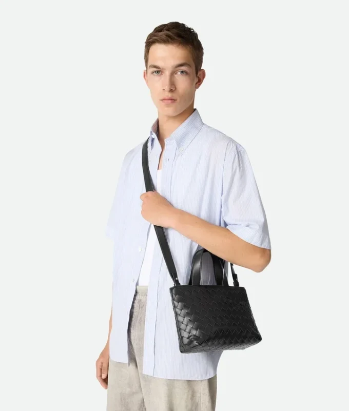 Mini sac fourre-tout zippé Intrecciato
