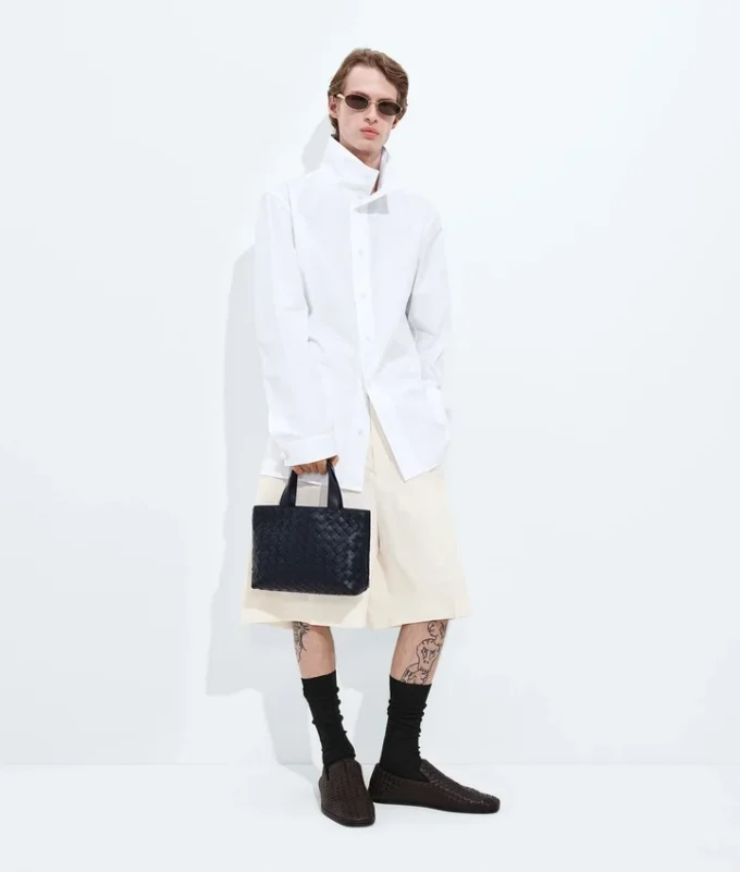 Mini sac fourre-tout zippé Intrecciato