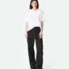 Pantalon cargo en laine fine
