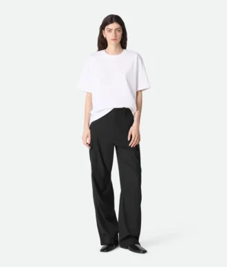 Pantalon cargo en laine fine