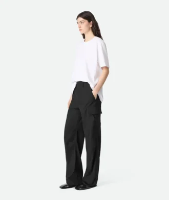 Pantalon cargo en laine fine