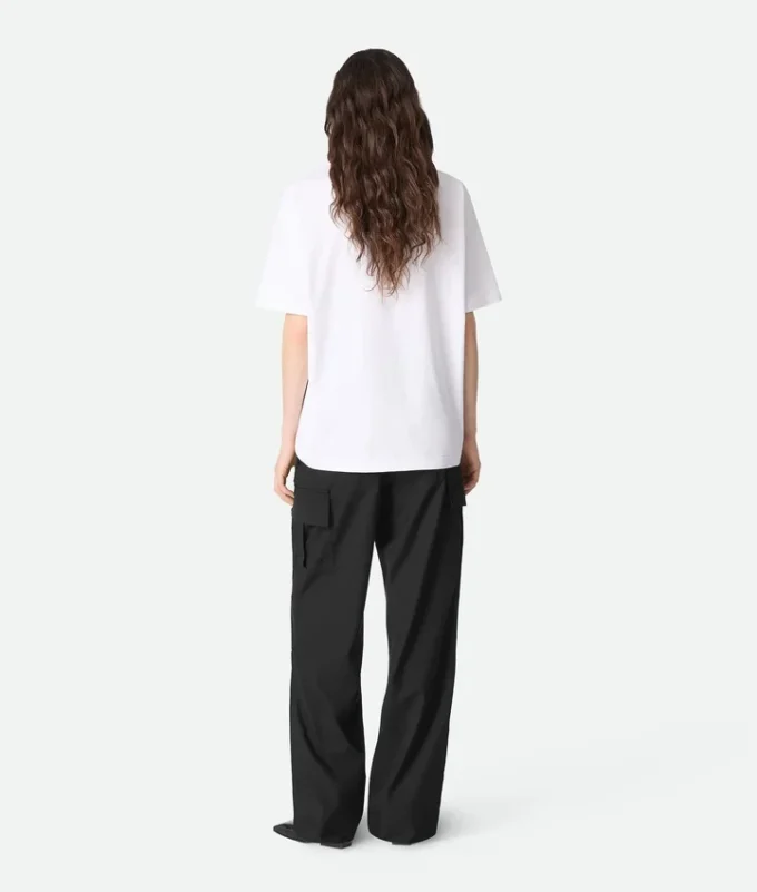 Pantalon cargo en laine fine
