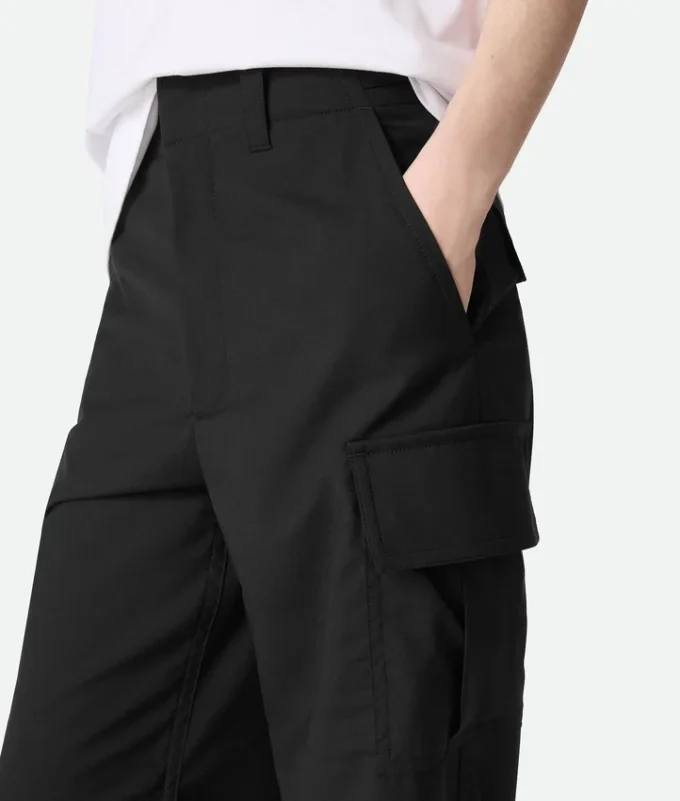 Pantalon cargo en laine fine