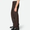 Pantalon droit en cuir et daim Intrecciato