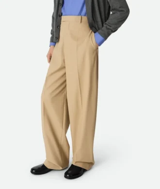 Pantalon droit en sergé de coton