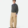 Pantalon droit en sergé de coton