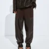 Pantalon en coton et cuir Pantalon en coton et cuir