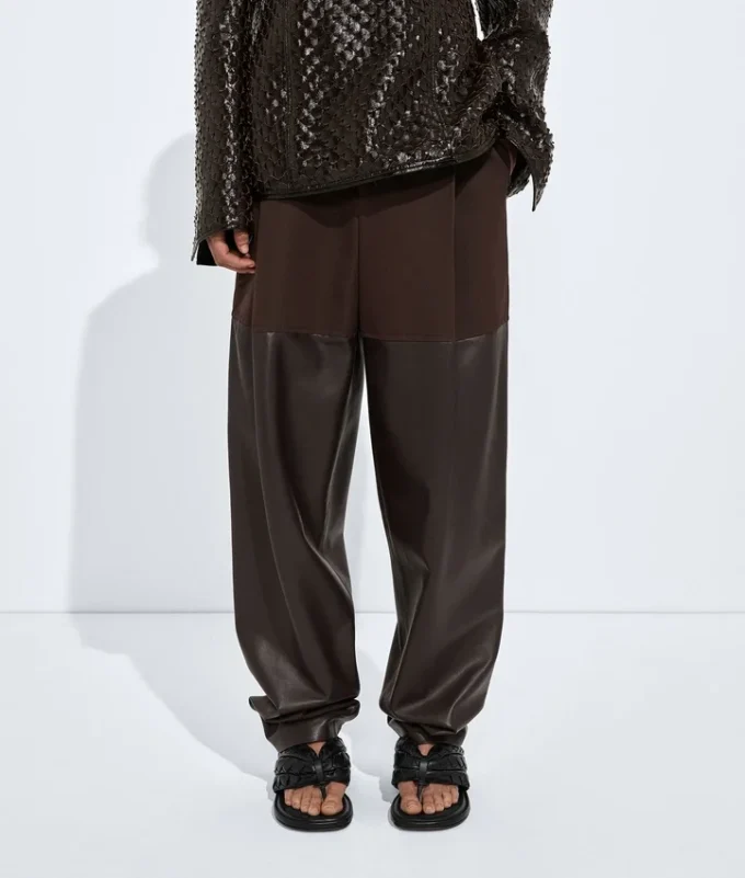 Pantalon en coton et cuir Pantalon en coton et cuir