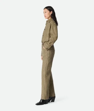 Pantalon en cuir et daim Intrecciato