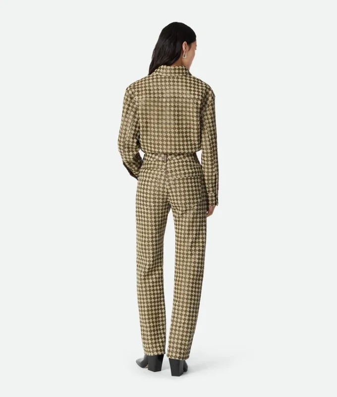 Pantalon en cuir et daim Intrecciato Pantalon en cuir et daim Intrecciato