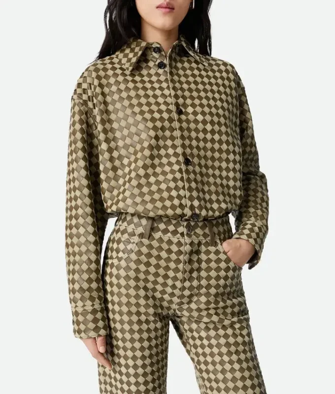 Pantalon en cuir et daim Intrecciato Pantalon en cuir et daim Intrecciato