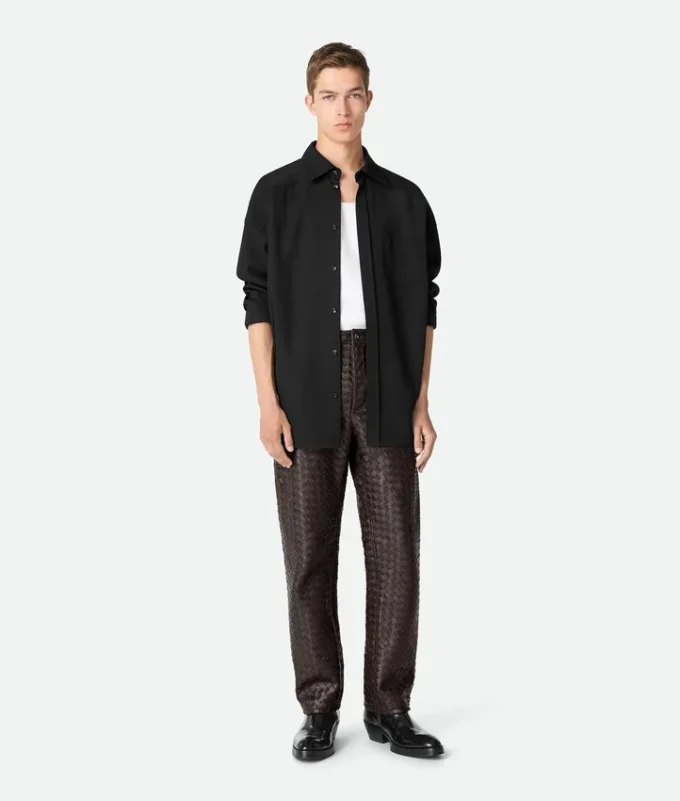 Pantalon en cuir Intrecciato Pantalon en cuir Intrecciato