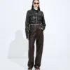 Pantalon en cuir Intrecciato Pantalon en cuir Intrecciato