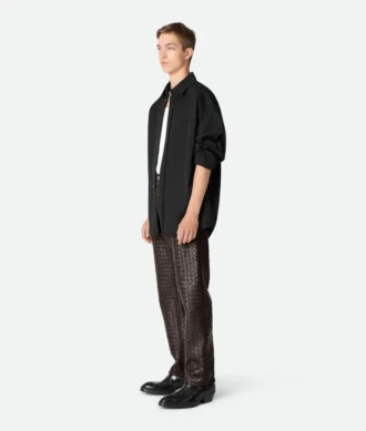 Pantalon en cuir Intrecciato