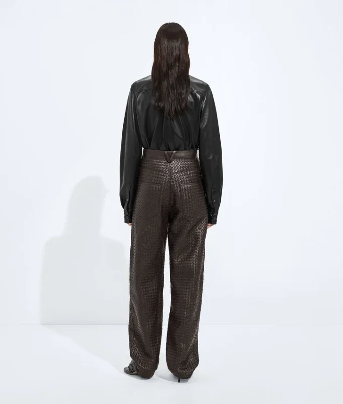 Pantalon en cuir Intrecciato Pantalon en cuir Intrecciato
