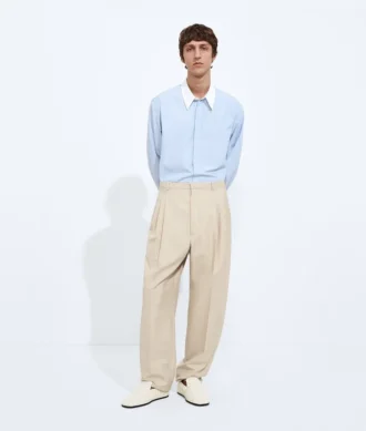 Pantalon en laine et coton