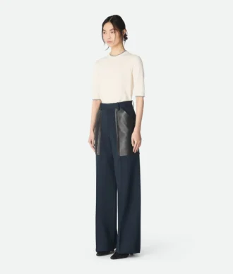 Pantalon en laine et coton