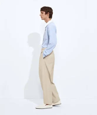 Pantalon en laine et coton