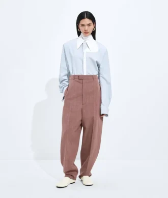 Pantalon en laine et lin