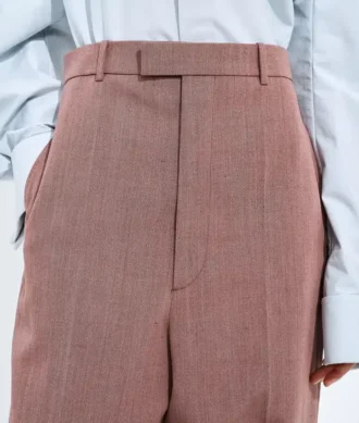 Pantalon en laine et lin