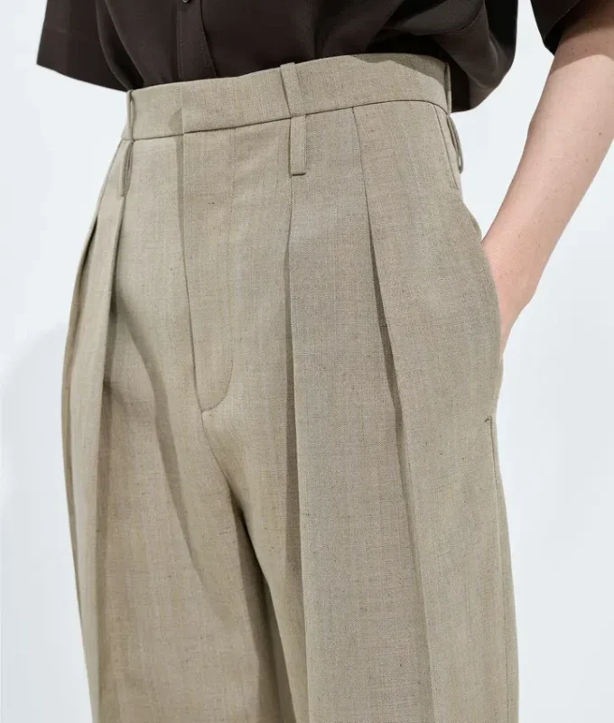 Pantalon en laine et lin Pantalon en laine et lin