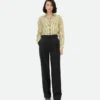 Pantalon en laine rayé