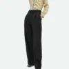 Pantalon en laine rayé