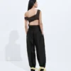 Pantalon en sergé de coton et viscose délavé