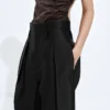 Pantalon en sergé de coton et viscose délavé