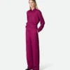 Pantalon en twill de viscose et de soie